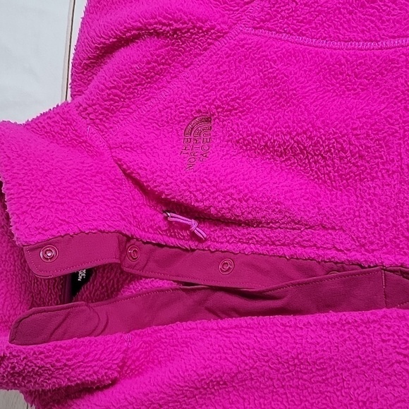 North Face Womens Half Button Anorak Fleece Pullover Beautiful Pink Jacket Large - Picture 3 of 7